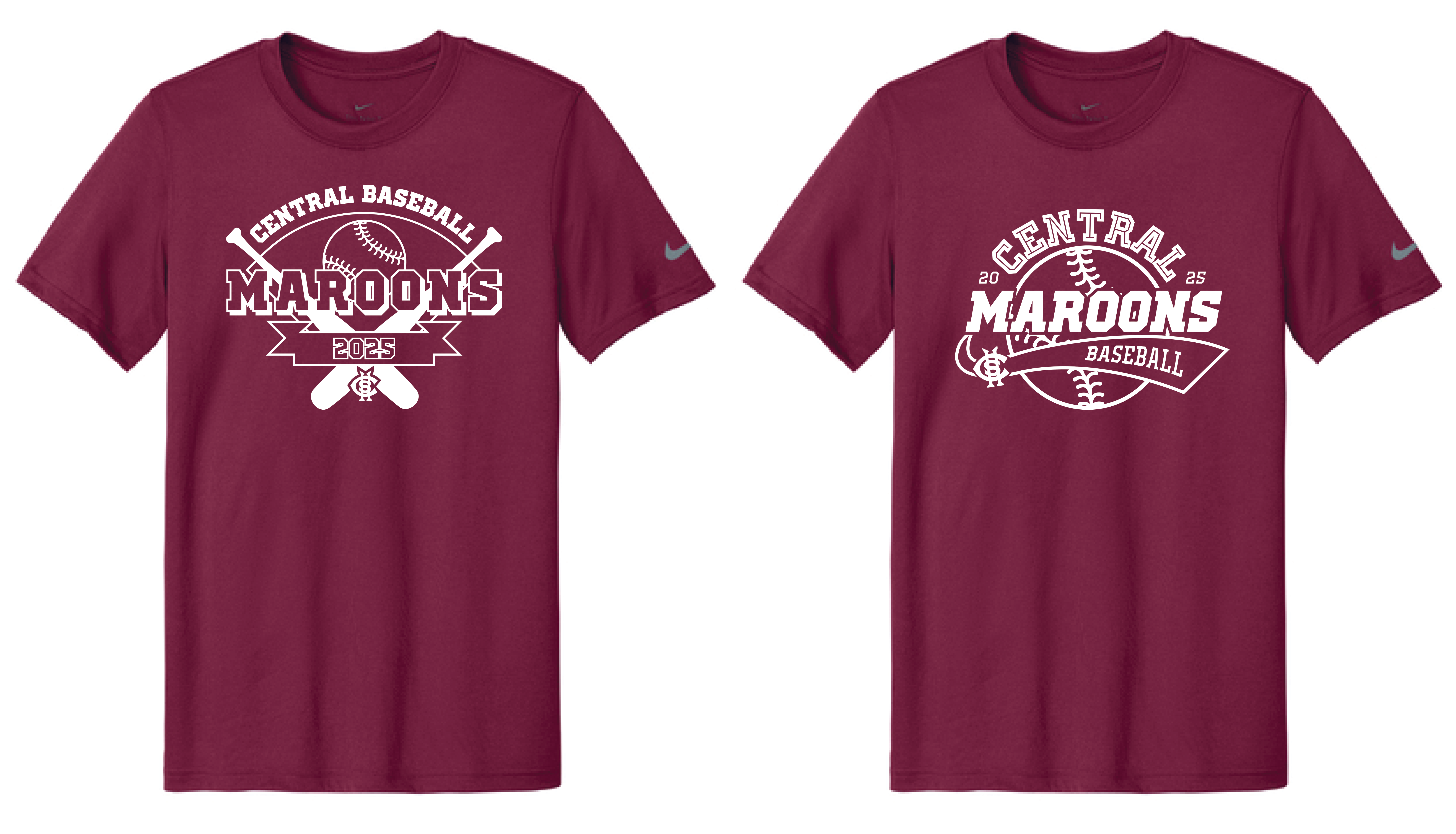 T-shirt designs made for the Central Maroons 2025 season.